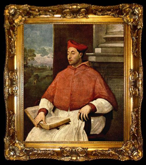 framed  Sebastiano del Piombo Portrait of Antonio Cardinal Pallavicini, ta009-2